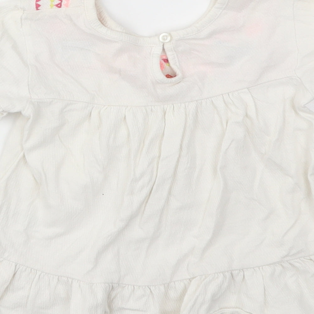 Matalan Girls White   Basic T-Shirt Size 12-18 Months