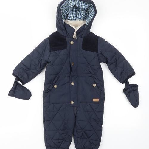 JUNIORJ  Boys Blue   Basic Coat Snowsuit Size 9-12 Months