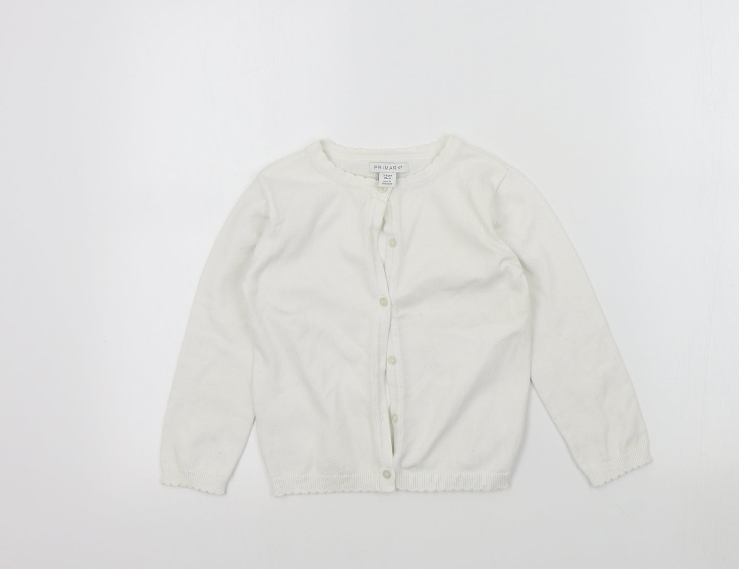 Primark Girls White Colourblock  Cardigan Jumper Size 4-5 Years