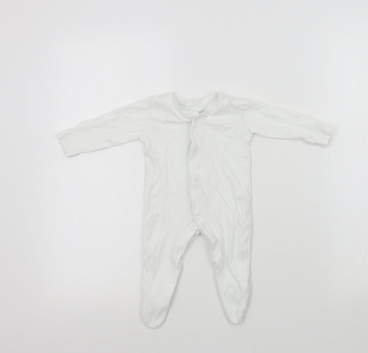 George Baby White Colourblock Babygrow One-Piece Size 0-3 Months