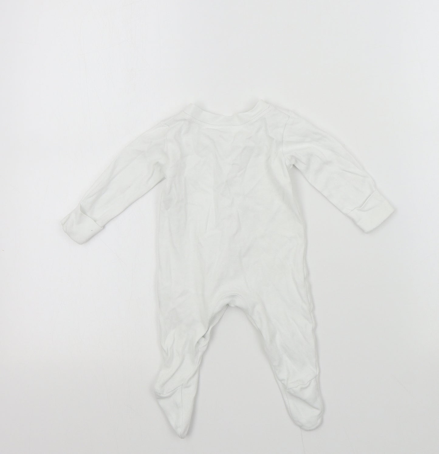 George Baby White Colourblock  Babygrow One-Piece Size 0-3 Months