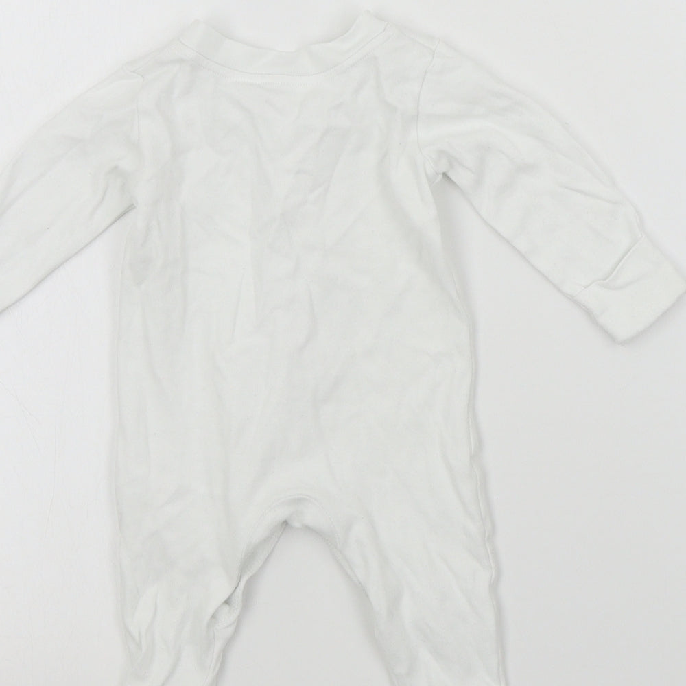 George Baby White Colourblock  Babygrow One-Piece Size 0-3 Months
