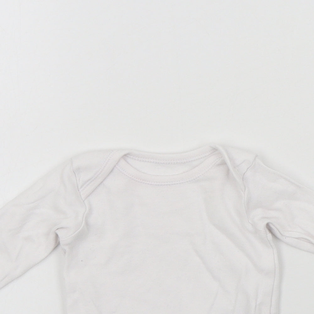 Nutmeg Baby White Colourblock  Babygrow One-Piece Size 0-3 Months