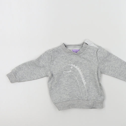 lily&dan Baby Grey Colourblock  Pullover Jumper Size 3-6 Months