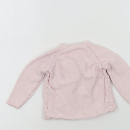 Nutmeg Girls Pink Colourblock  Cardigan Jumper Size 3-6 Months