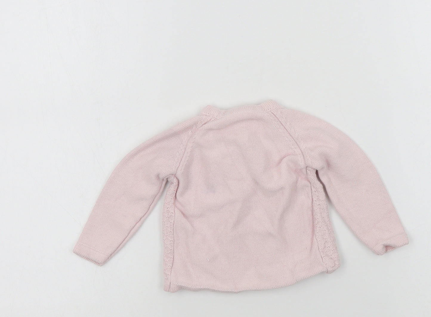 Nutmeg Girls Pink Colourblock  Cardigan Jumper Size 3-6 Months