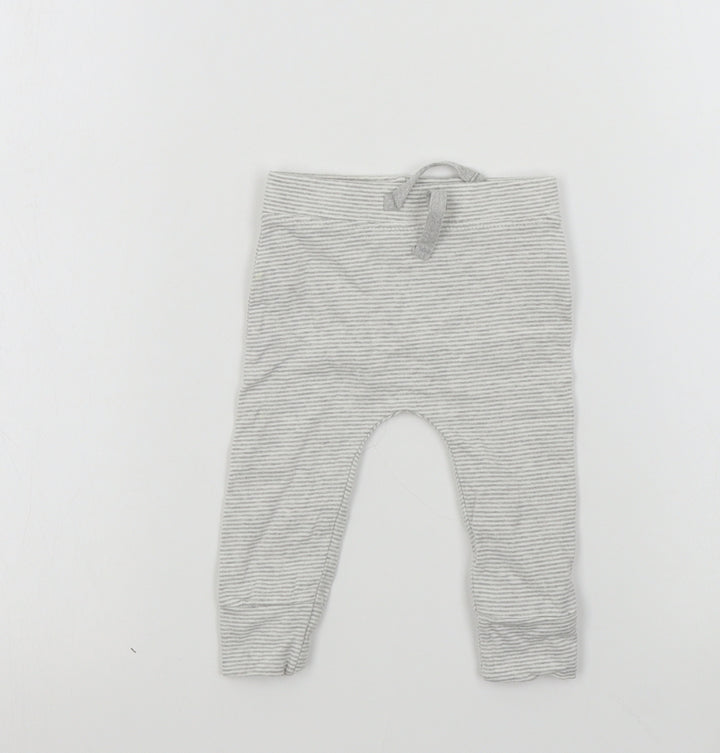 George Baby Green Striped Jogger Leggings Size 3-6 Months