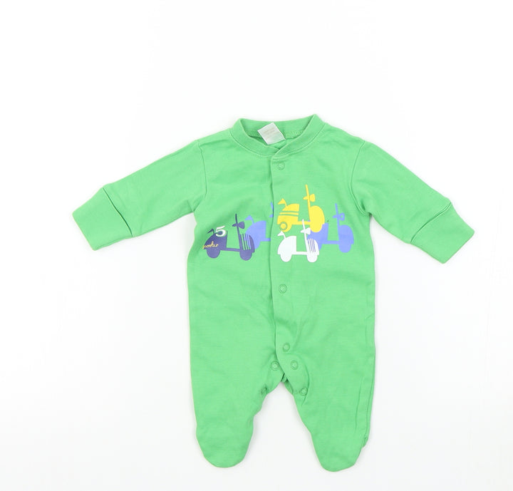 NEXT Baby Green Colourblock  Babygrow One-Piece Size Newborn