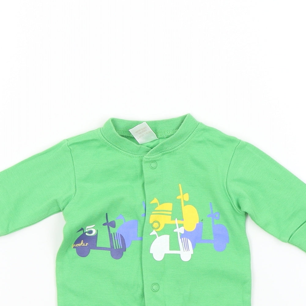 NEXT Baby Green Colourblock  Babygrow One-Piece Size Newborn