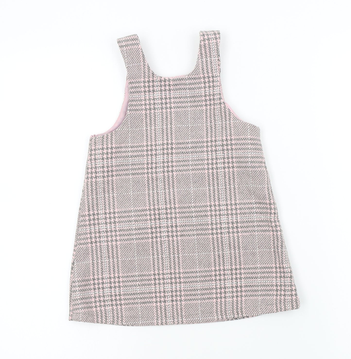 Matalan Girls Pink Geometric  Pinafore/Dungaree Dress  Size 2-3 Years
