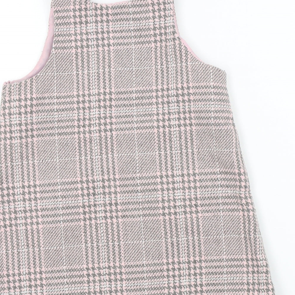 Matalan Girls Pink Geometric  Pinafore/Dungaree Dress  Size 2-3 Years