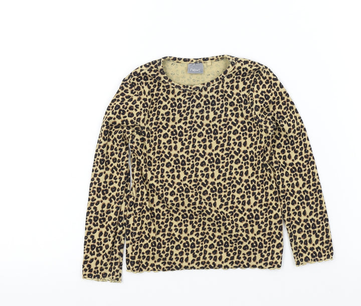 NEXT Girls Brown Camouflage  Basic T-Shirt Size 2-3 Years