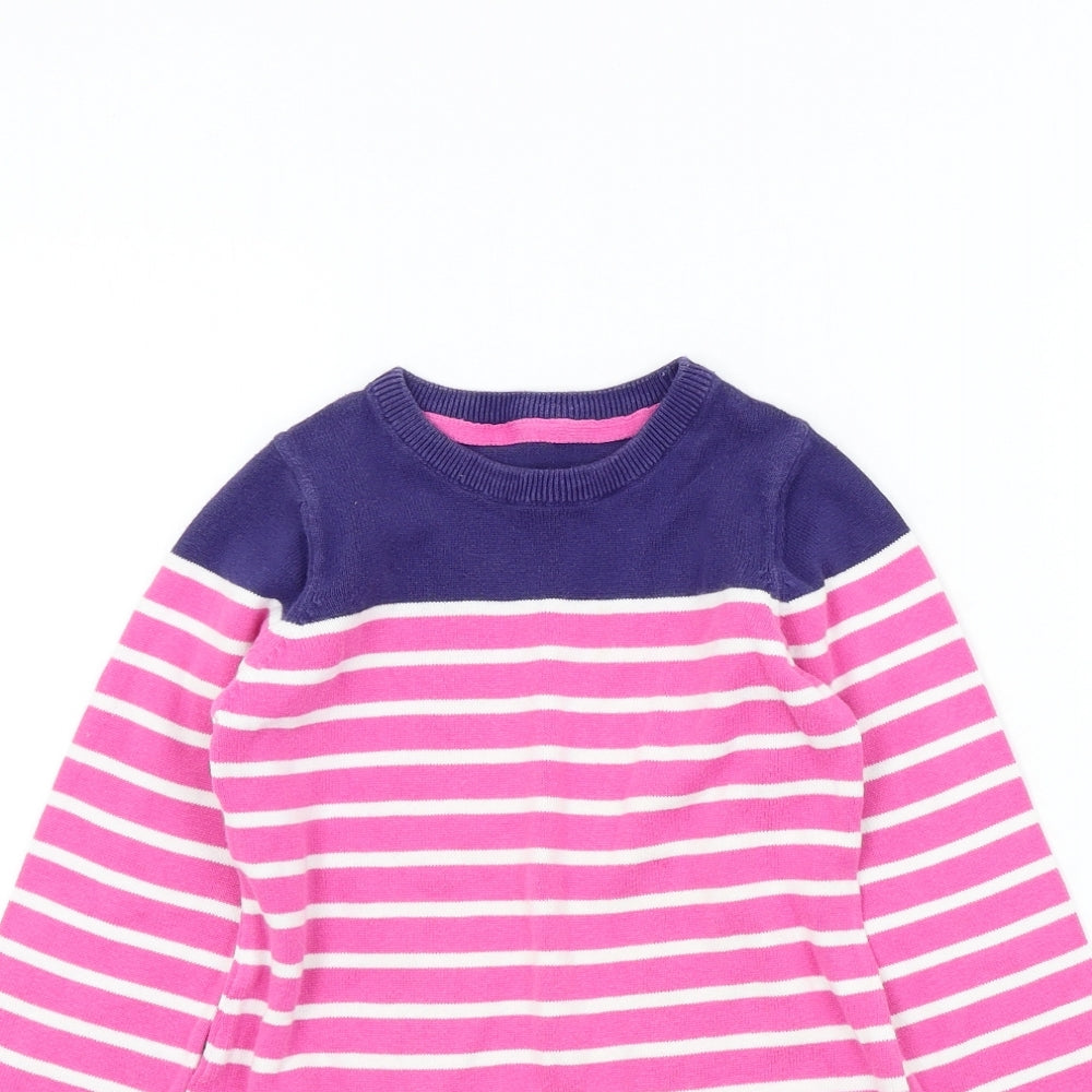 Mothercare Girls Pink Striped  Jumper Dress  Size 5-6 Years