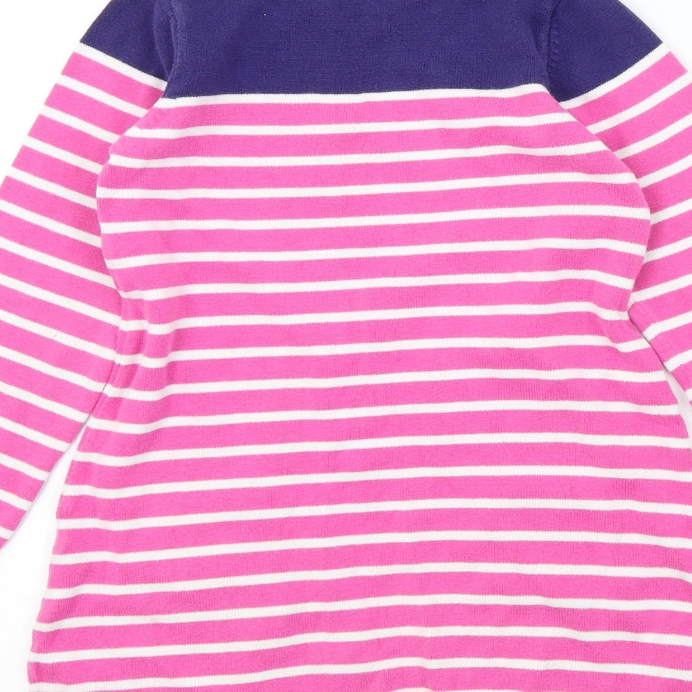 Mothercare Girls Pink Striped  Jumper Dress  Size 5-6 Years