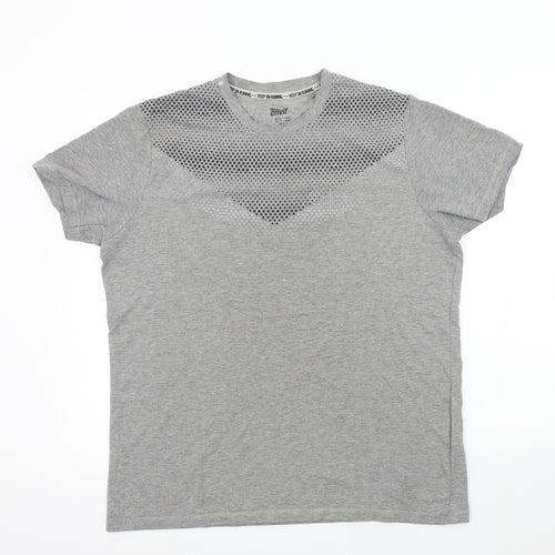 Crivit Mens Grey Colourblock   T-Shirt Size L