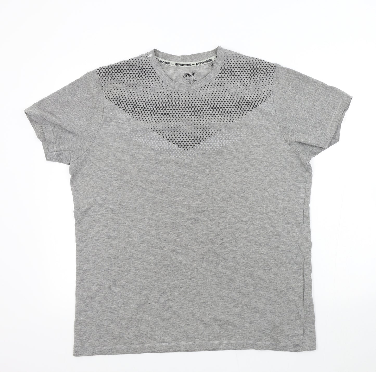 Crivit Mens Grey Colourblock   T-Shirt Size L