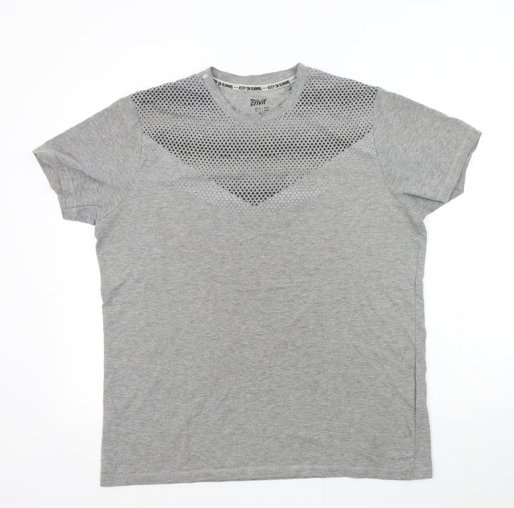 Crivit Mens Grey Colourblock   T-Shirt Size L