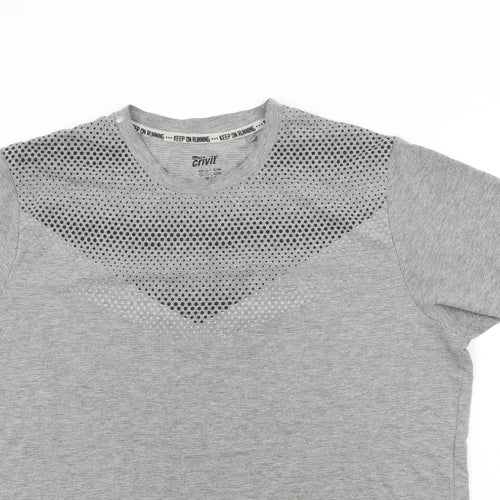 Crivit Mens Grey Colourblock   T-Shirt Size L