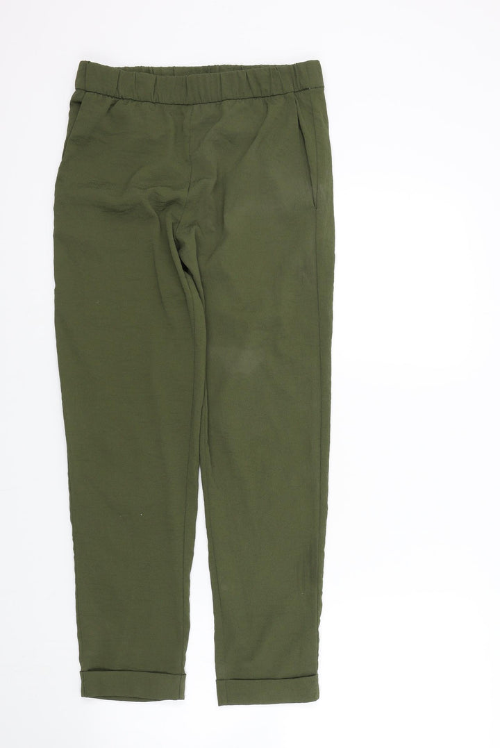 H&M Womens Green Dress Pants Trousers Size 8 L26 in