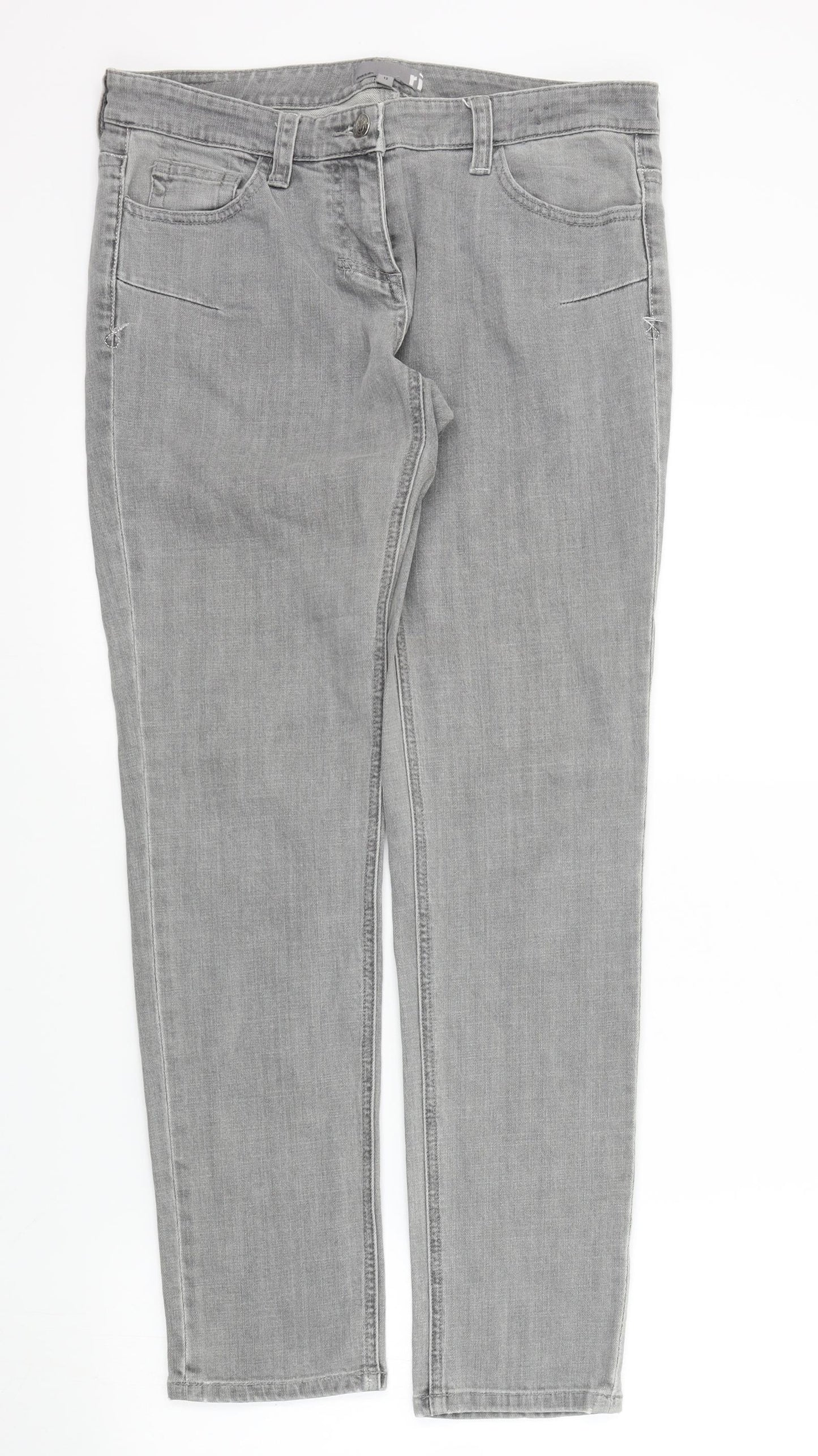 River Island Womens Grey   Straight Jeans Size 12 L29 in