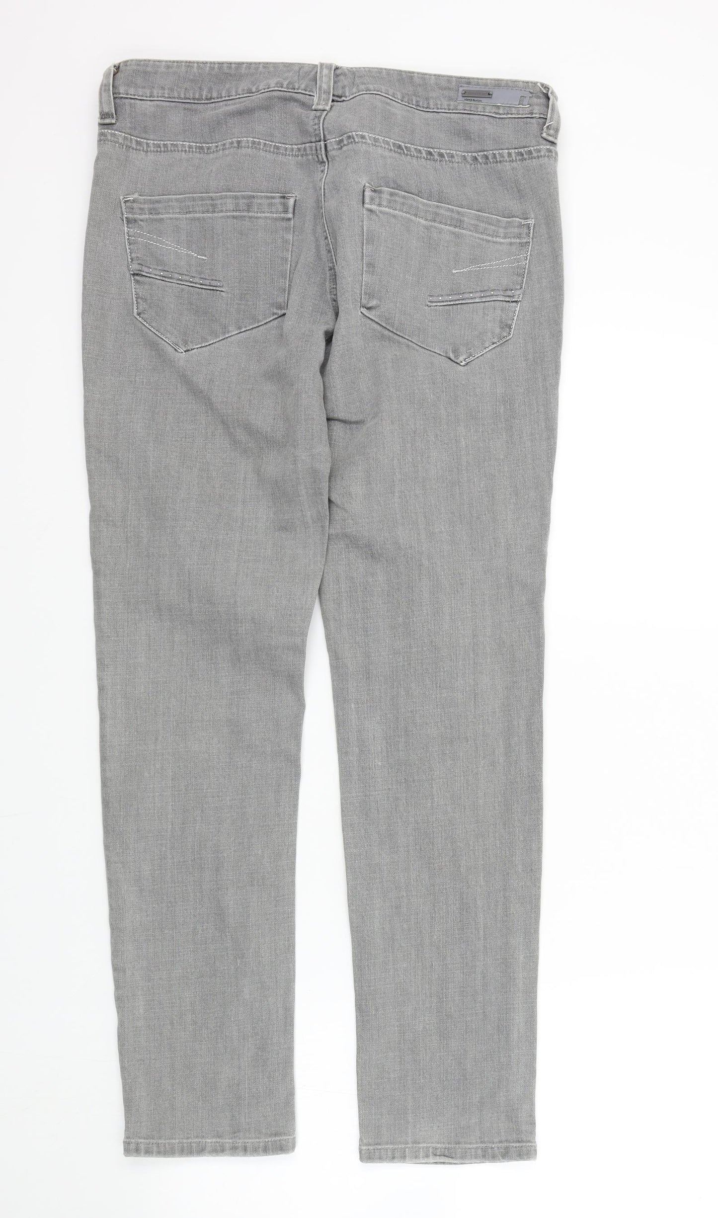River Island Womens Grey   Straight Jeans Size 12 L29 in