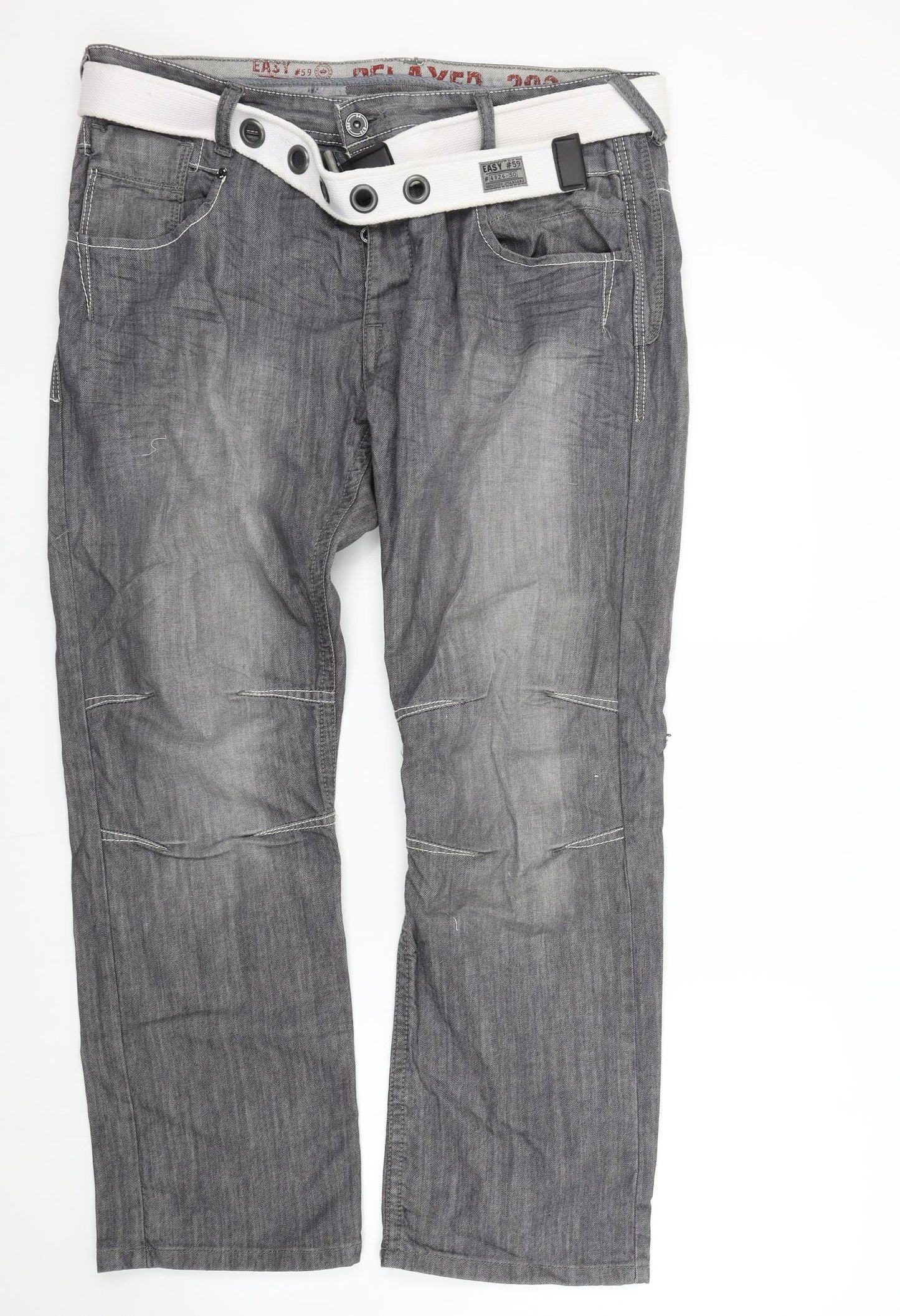 Easy Mens Grey   Straight Jeans Size 38 L30 in
