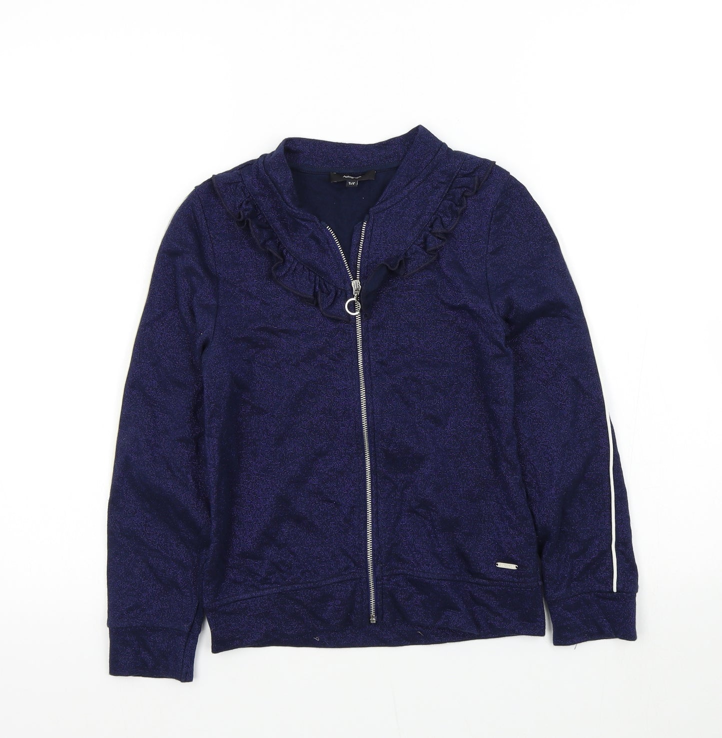 M&S Girls Blue Colourblock  Full Zip Jumper Size 9-10 Years