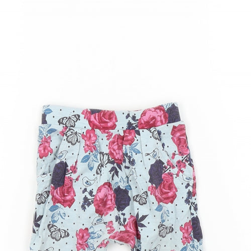 Nutmeg Girls Blue Floral  Jogger Leggings Size 9-12 Months