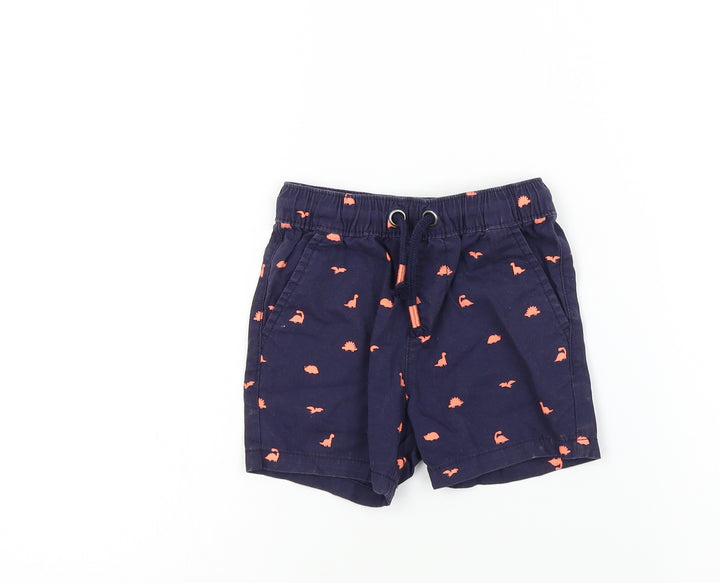 George Boys Blue Geometric Cropped Trousers Size 12-18 Months