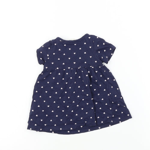 H&M Girls Blue Colourblock  Basic T-Shirt Size 3-6 Months