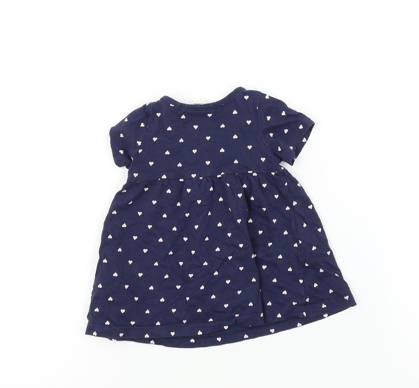 H&M Girls Blue Colourblock  Basic T-Shirt Size 3-6 Months