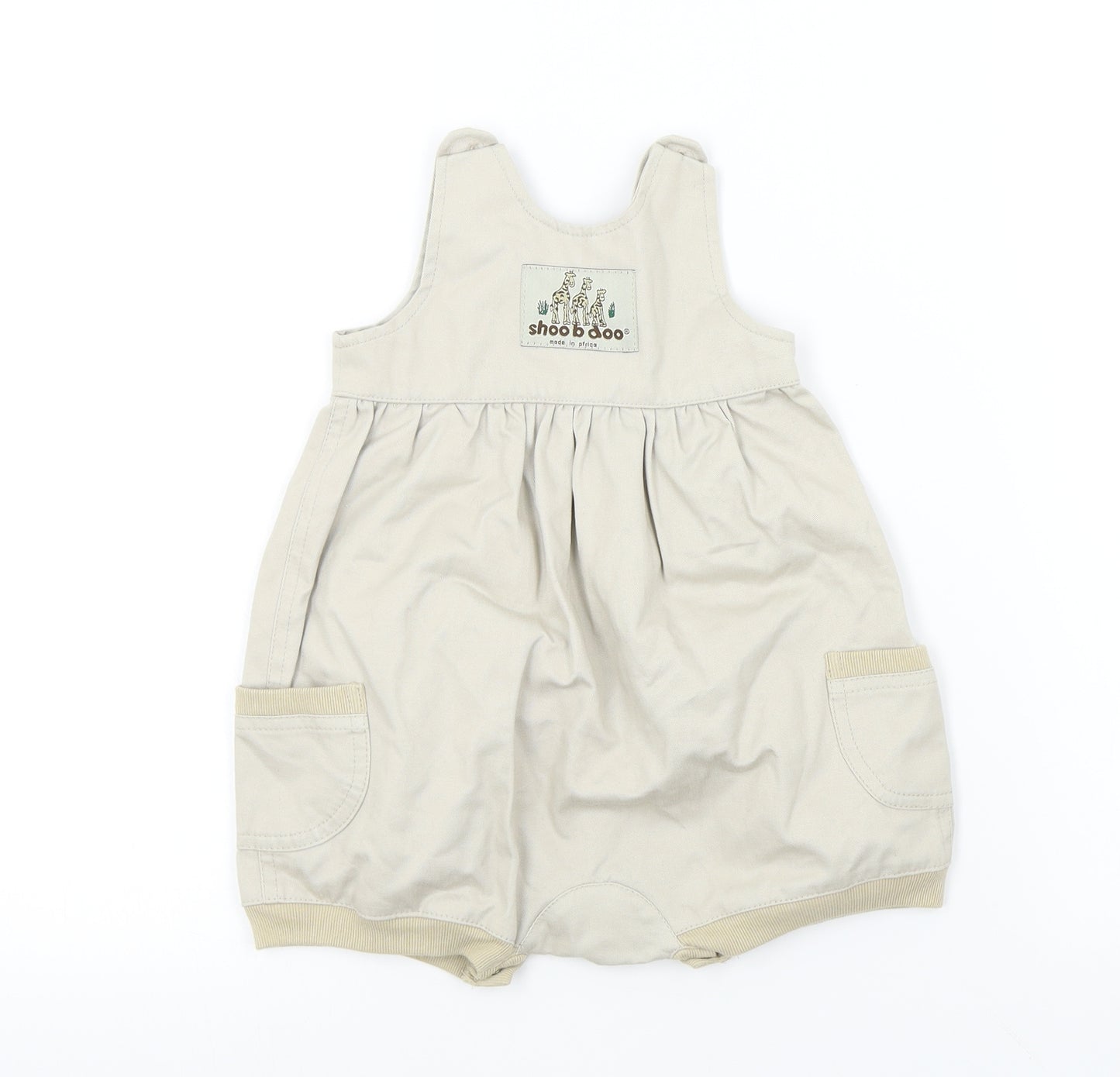 i am about... baby Baby Beige Colourblock  Dungaree One-Piece Size 6-9 Months