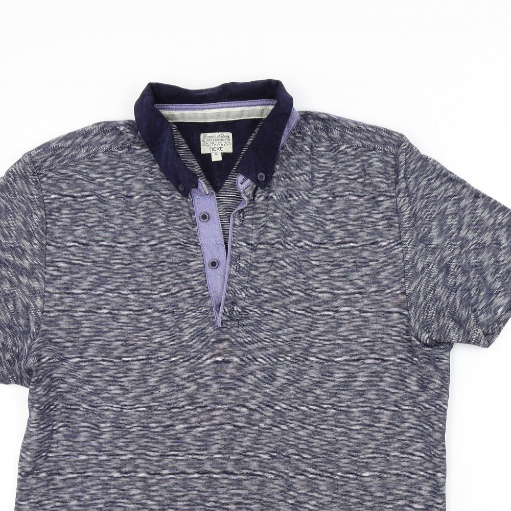 NEXT Mens Blue Colourblock   Polo Size M