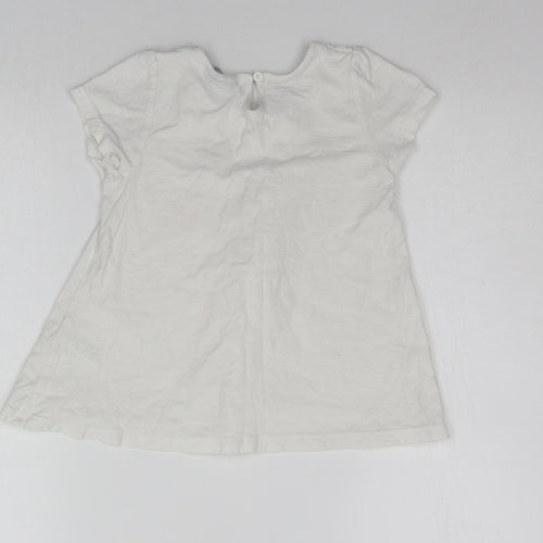Matalan Girls White   Basic T-Shirt Size 6 Years