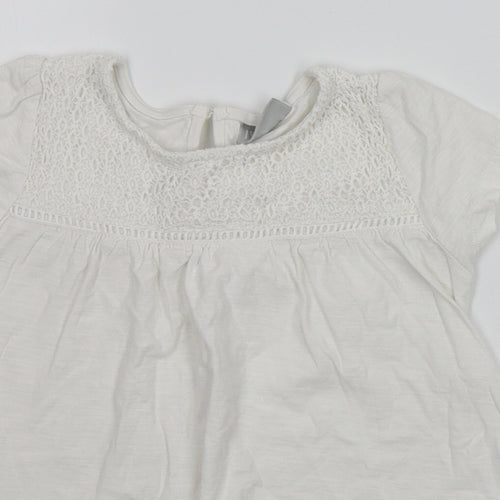 Matalan Girls White   Basic T-Shirt Size 6 Years
