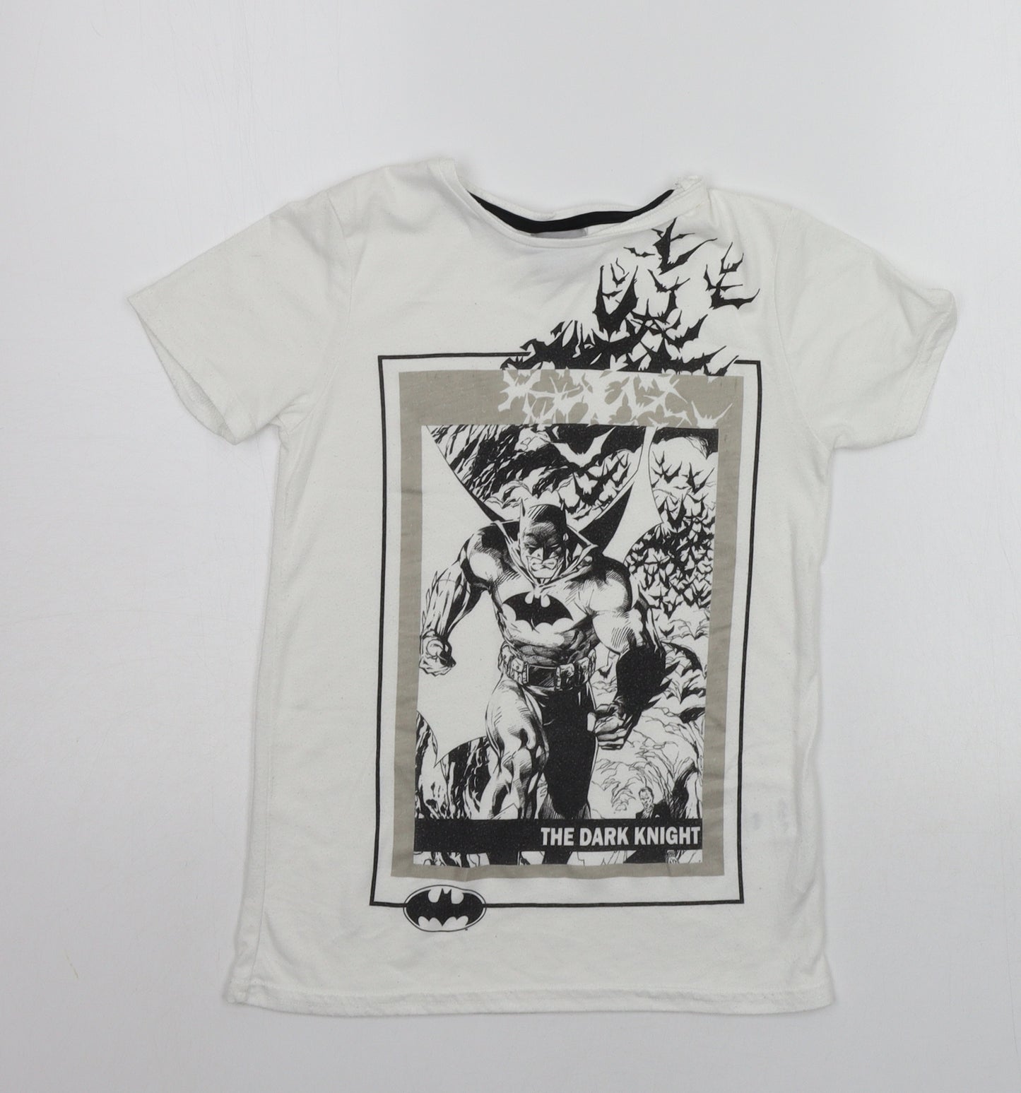River Island Boys White Geometric  Basic T-Shirt Size 5-6 Years