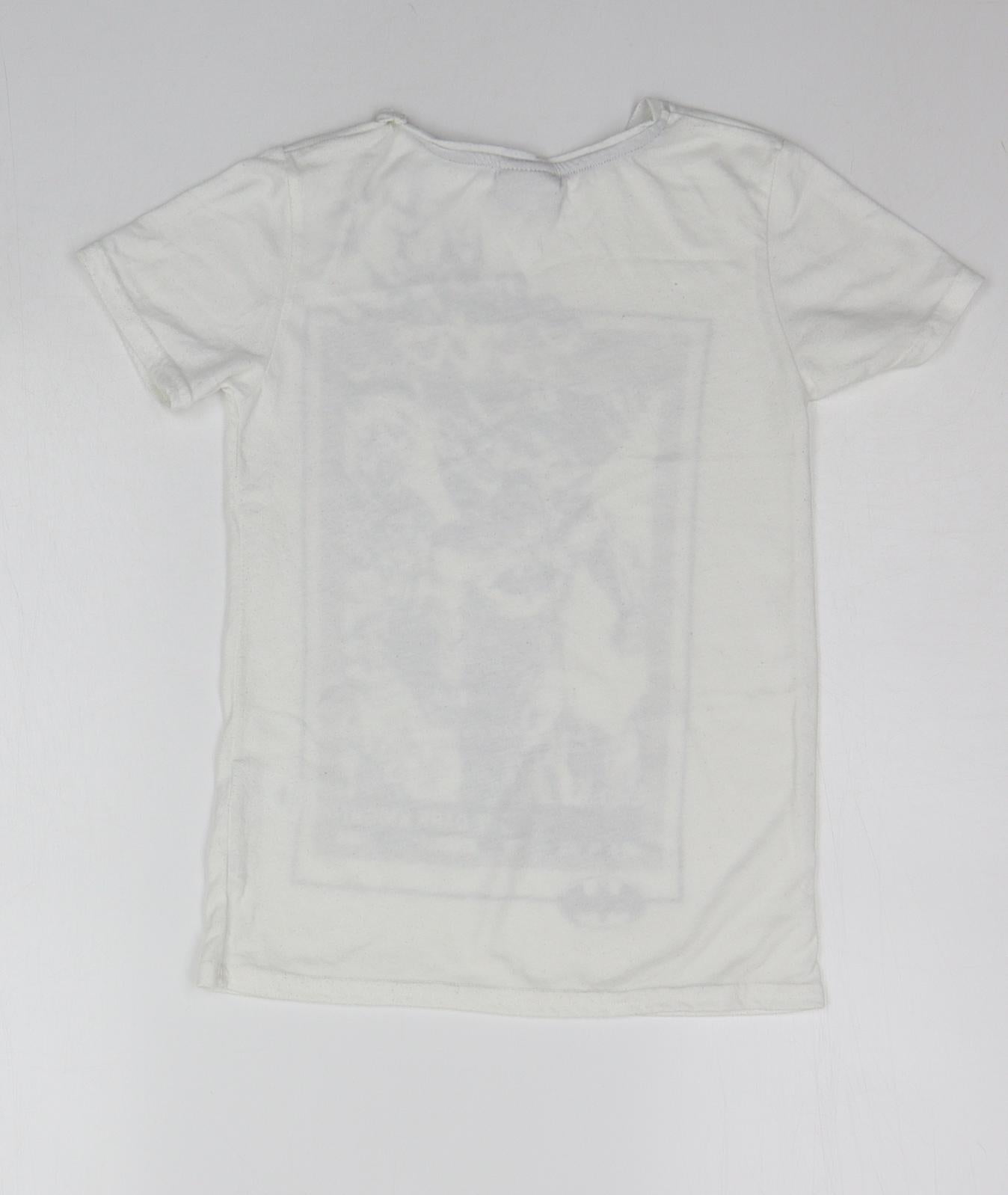 River Island Boys White Geometric  Basic T-Shirt Size 5-6 Years