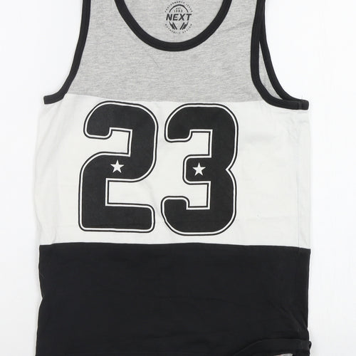 NEXT Boys Black Geometric  Basic Tank Size 10 Years