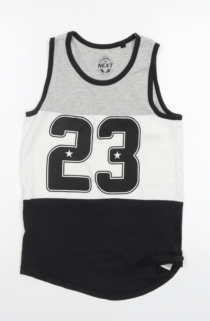 NEXT Boys Black Geometric Basic Tank Size 10 Years