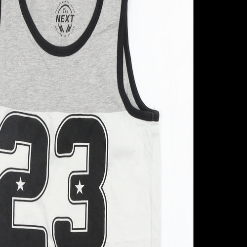 NEXT Boys Black Geometric  Basic Tank Size 10 Years