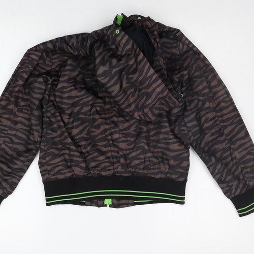 Preworn Boys Brown Striped  Jacket  Size 8 Years