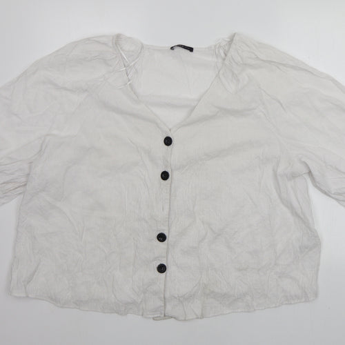 Marks and Spencer Womens White   Basic Button-Up Size 18