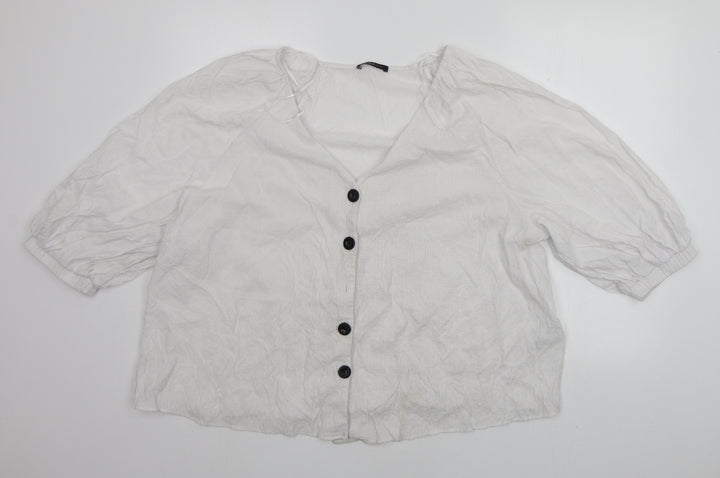 Marks and Spencer Womens White   Basic Button-Up Size 18