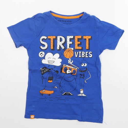 RESEVERED Girls Blue   Basic T-Shirt Size 7-8 Years