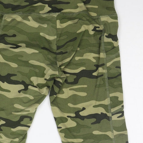 saesa Womens Green Geometric  Sweat Shorts Size S