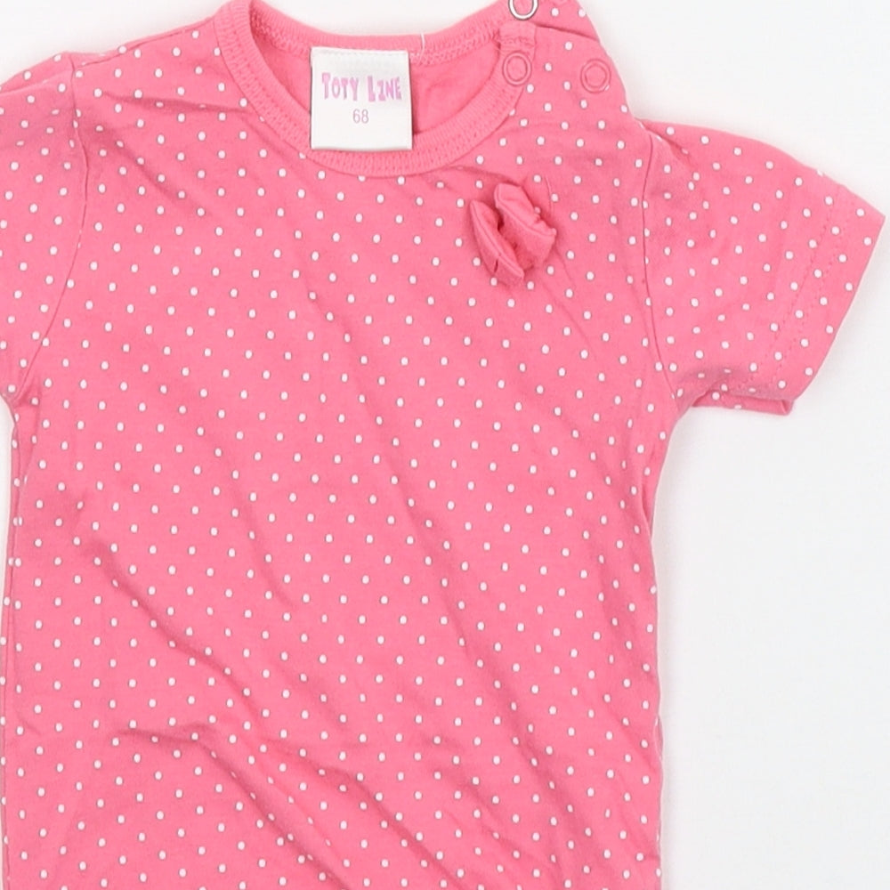 toty line Baby Pink Polka Dot  Babygrow One-Piece Size 6-9 Months