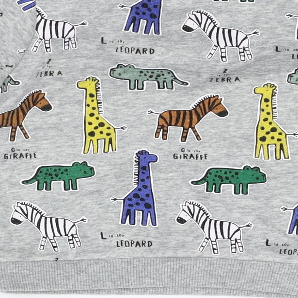 F&F Baby Grey Geometric  Pullover Jumper Size 3-6 Months  - DINOSAUR