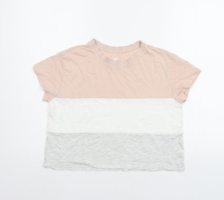 H&M Girls Pink Basic T-Shirt Size 11-12 Years