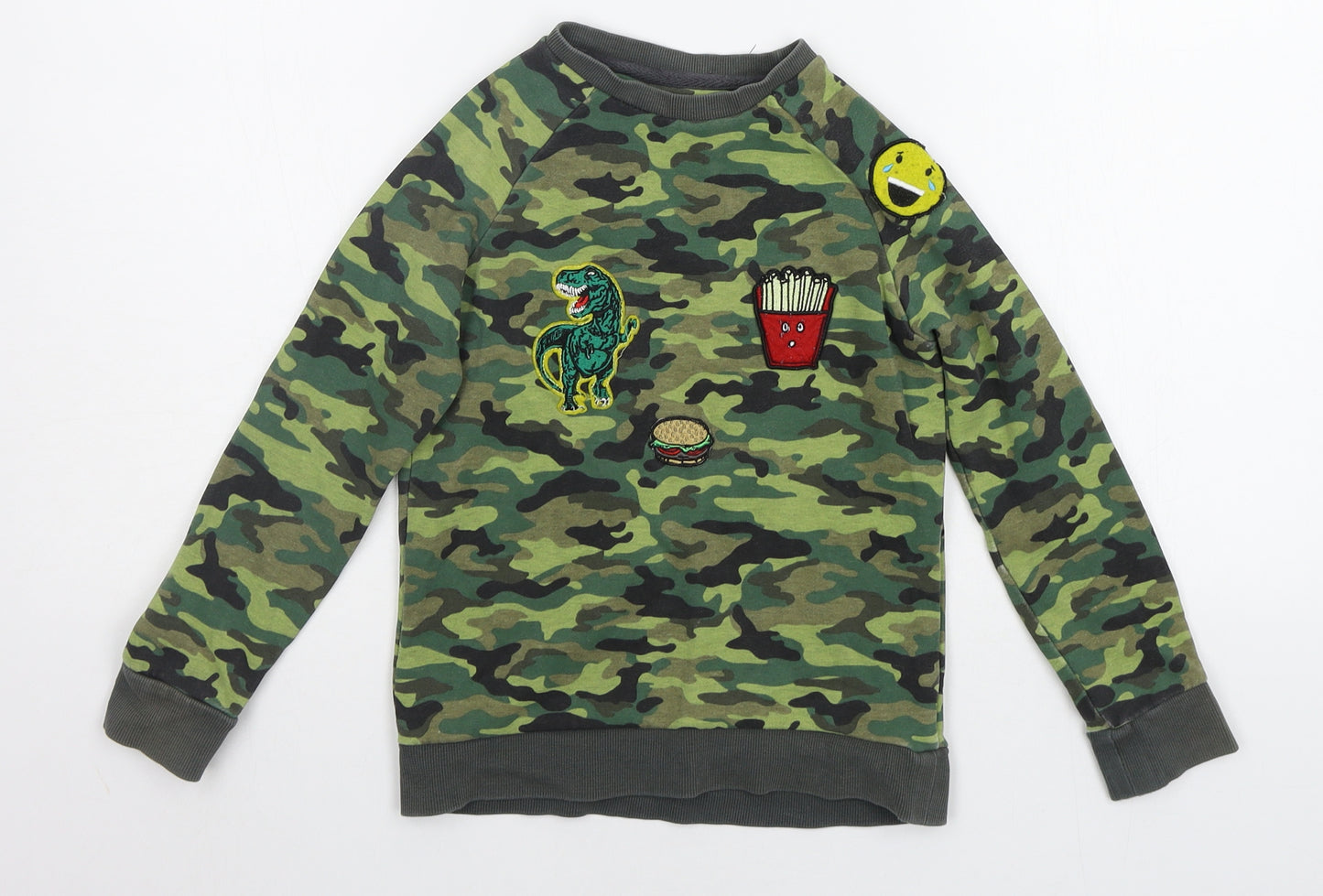 NEXT Boys Green Geometric  Pullover Jumper Size 6 Years