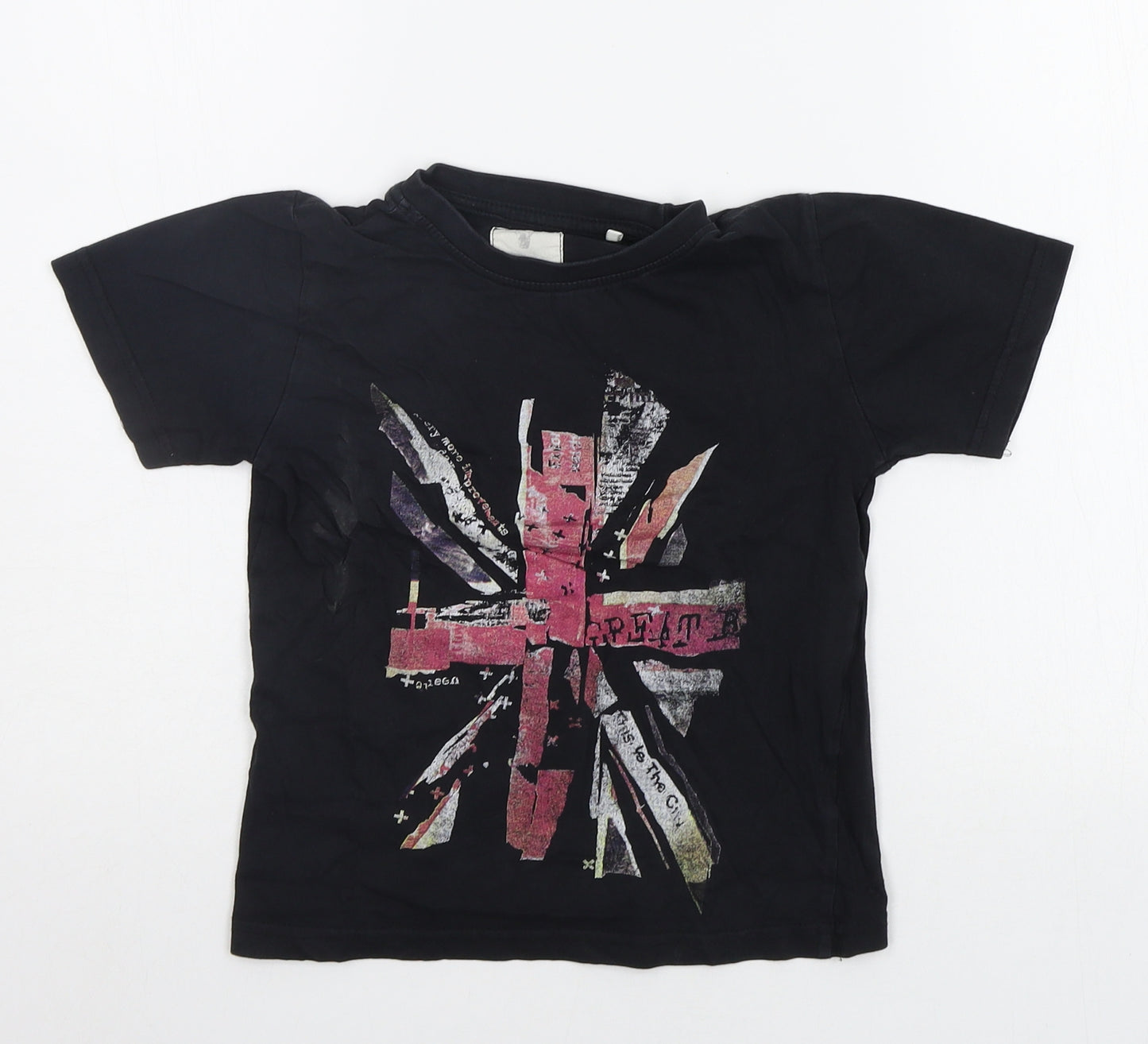 carr Boys Black   Basic T-Shirt Size 6-7 Years